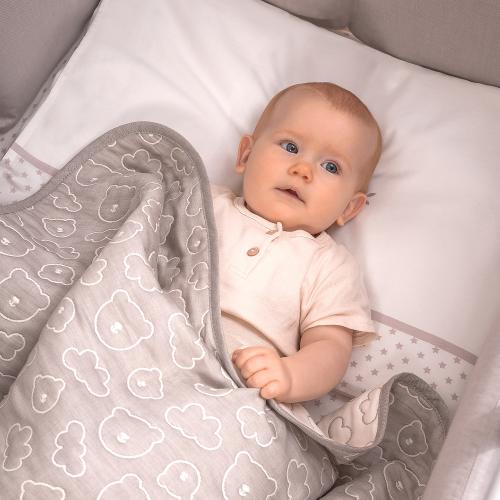 Плед детский Perina Soft Cotton 110х80 (ПЛ-02.6) Cерый / Мишки