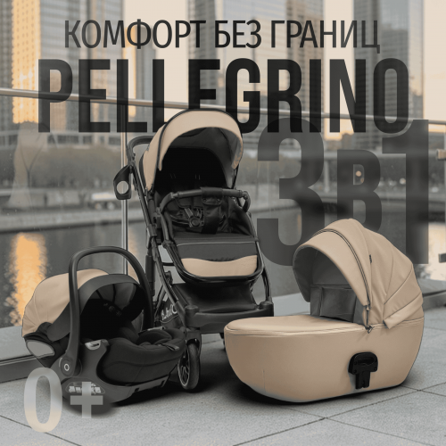 Коляска детская Bubago Pellegrino 3в1 BG 163-3 Хаки