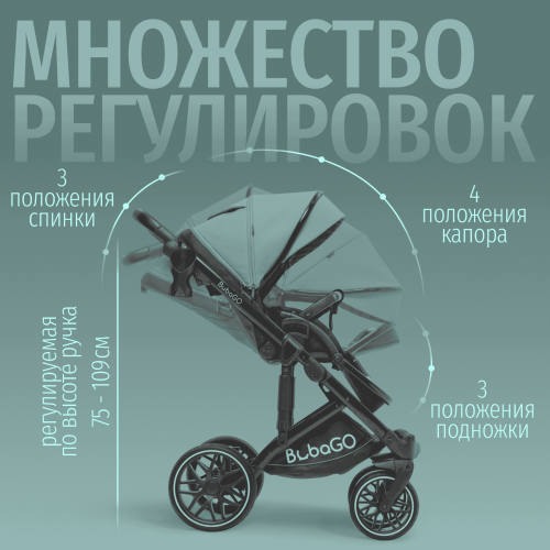 Коляска детская Bubago Pellegrino 3в1 BG 163-4 зеленый