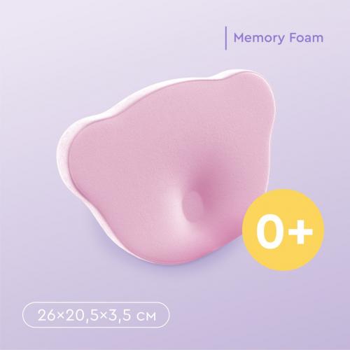 Подушка для новорожденного ФАБРИКА ОБЛАКОВ Мишка съмный чехол до 1 года Молочный FBD-0005