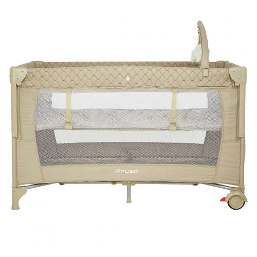 Манеж-кровать PITUSO Valencia Beige - Бежевый (опуск.бортик, 2 уровня, лаз, дуга) YP-P13