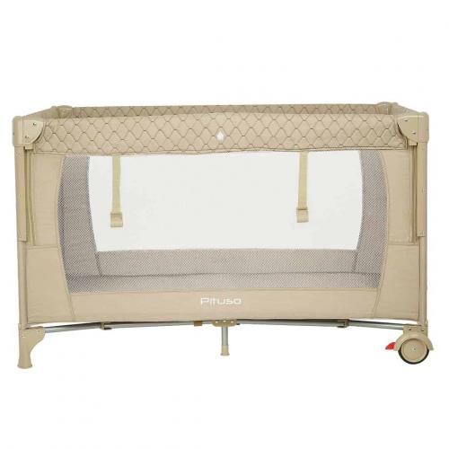 Манеж-кровать PITUSO Valencia Beige - Бежевый (опуск.бортик, 2 уровня, лаз, дуга) YP-P13