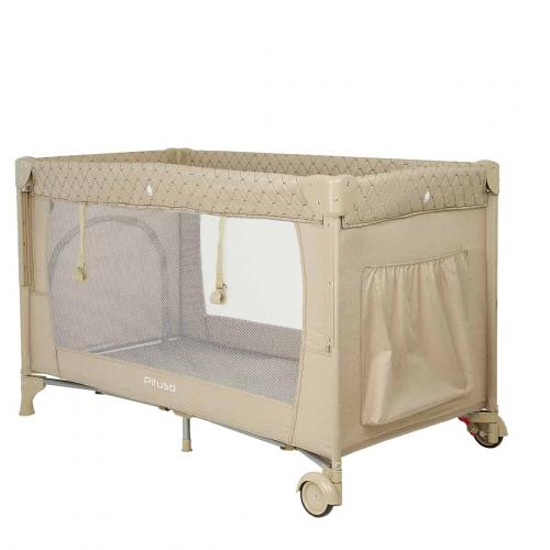 Манеж-кровать PITUSO Valencia Beige - Бежевый (опуск.бортик, 2 уровня, лаз, дуга) YP-P13