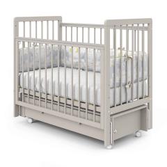 Детская кроватка PITUSO TINY (кашемир) (Колеса, ящик, быстросъемная стенка, Продольный маятник)