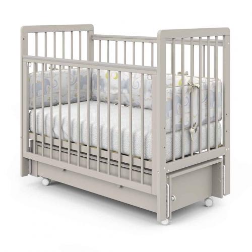 Детская кроватка PITUSO TINY (кашемир) (Колеса, ящик, быстросъемная стенка, Продольный маятник)