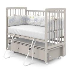 Детская кроватка PITUSO TINY (кашемир) (Колеса, ящик, быстросъемная стенка, Продольный маятник)