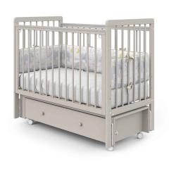 Детская кроватка PITUSO TINY (кашемир) (Колеса, ящик, быстросъемная стенка, Продольный маятник)