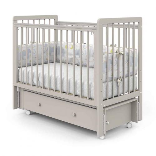 Детская кроватка PITUSO TINY (кашемир) (Колеса, ящик, быстросъемная стенка, Продольный маятник)