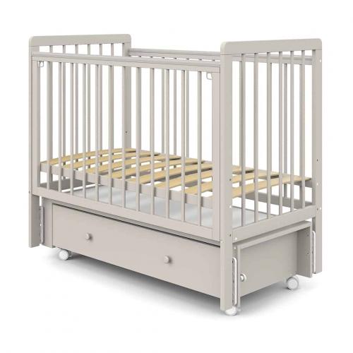 Детская кроватка PITUSO TINY (кашемир) (Колеса, ящик, быстросъемная стенка, Продольный маятник)