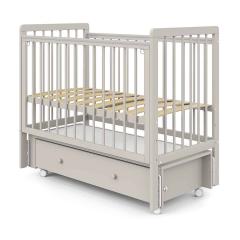 Детская кроватка PITUSO TINY (кашемир) (Колеса, ящик, быстросъемная стенка, Продольный маятник)