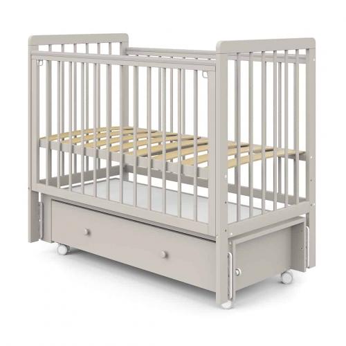 Детская кроватка PITUSO TINY (кашемир) (Колеса, ящик, быстросъемная стенка, Продольный маятник)