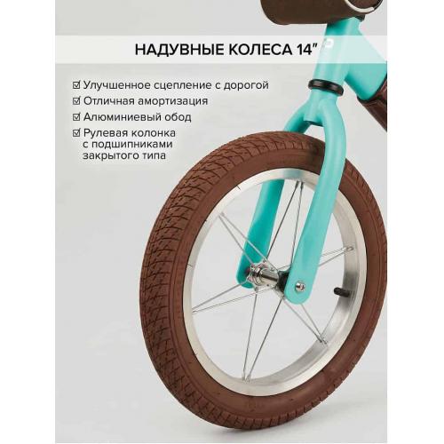 Беговел Pituso Jett (колеса 14") + сумка на руль Light Green / Светло зеленый