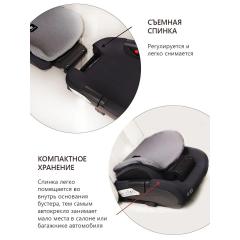 Автокресло Martin noir Elves+ Whole black (бустер со спинкой и подголовником, Isofix)