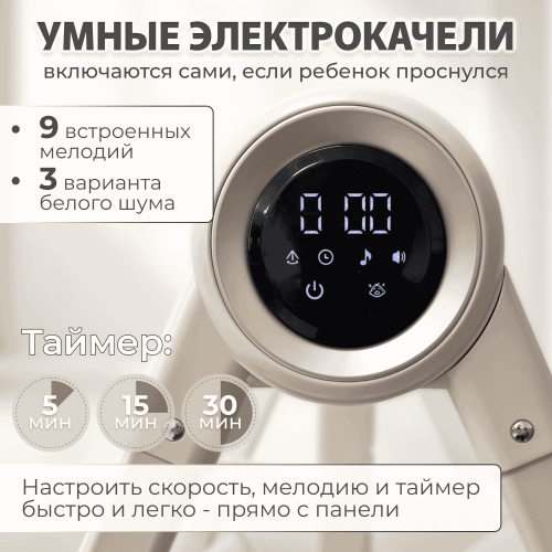 Стульчик для кормления BubaGo Mateo BG 215-2 Бежевый / электрокачели