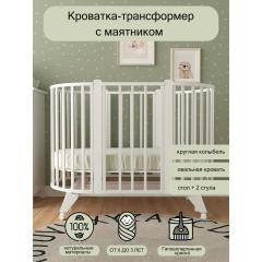 Комплект SKV 106 кроватка + матрас Plitex (2шт)  (колеса, маятник) белый - белый