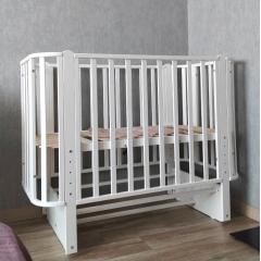 Комплект кроватка + матрас СКВ 394-2 Маятник / белый белый (закругленные края)