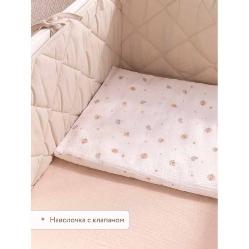Комплект в кроватку Perina Muslin Планеты / Латте (Муслин 3 предмета)