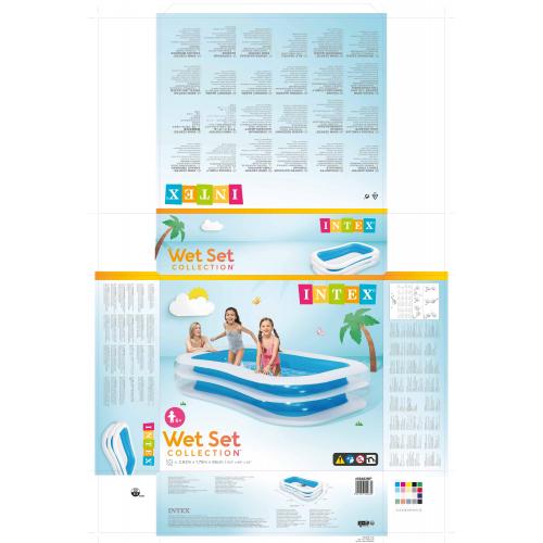 Большой семейный бассейн 2,62м x 1,75м x 56см  Intex 56483NP