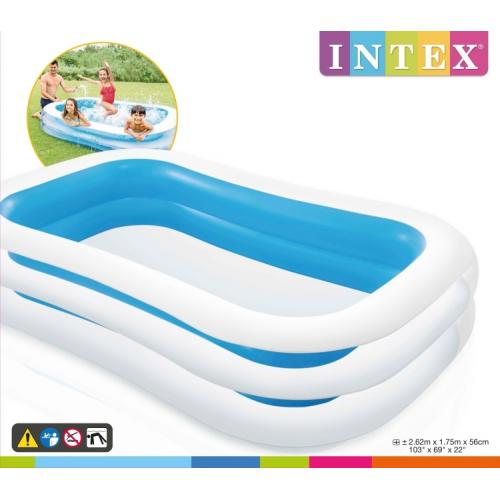 Большой семейный бассейн 2,62м x 1,75м x 56см  Intex 56483NP