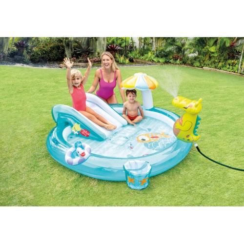 Игровой надувной центр АЛИГАТОР С ГОРКОЙ 2,01м x 1,7м x 84см Intex 57165NP