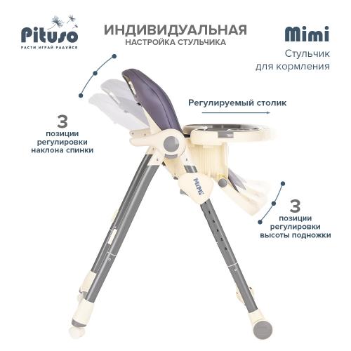 Стульчик для кормления Pituso MIMI GREY/Серый, ткань с пропиткой (Питусо МиМи) HC502