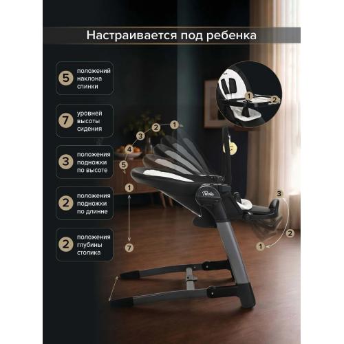 Стульчик для кормления Pituso Triola SG116 рама черная, black / черный
