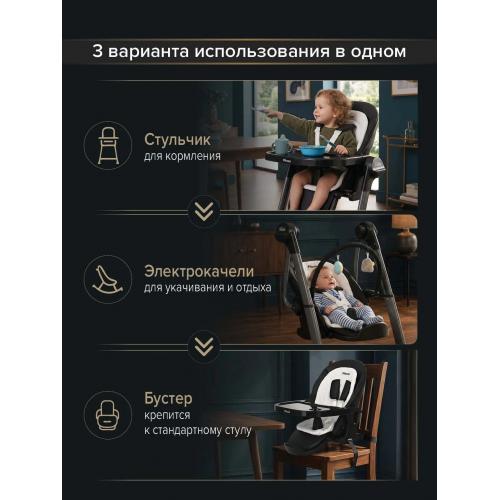 Стульчик для кормления Pituso Triola SG116 рама черная, black / черный