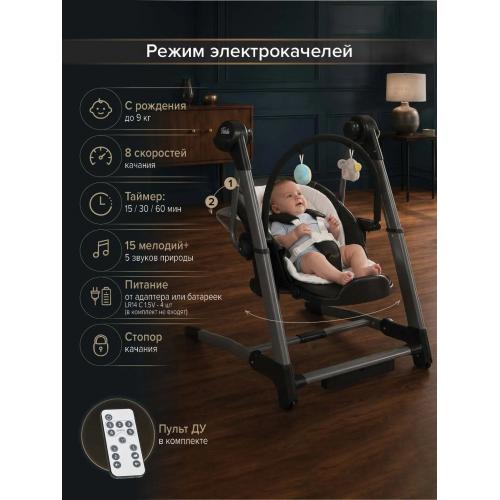 Стульчик для кормления Pituso Triola SG116 рама черная, black / черный