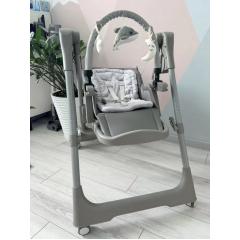 Стульчик для кормления + дуга Martin Noir CLOUD Stitch Grey /  Серый / электрокачели