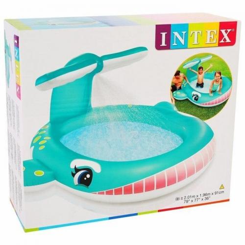 Бассейн детский надувной Intex Кит с фонтанчиком 201х196х91 см (57440NP)