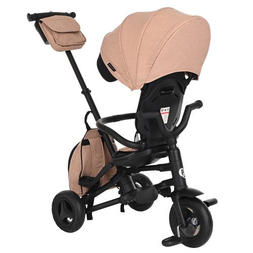 Велосипед трехколесный QPlay Nova S700 Beige/black Бежево-черный (складной)