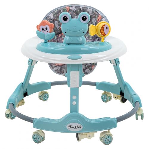 Ходунки BAMBOLA Froggy (круглые) (6 силик.кол,игр.,муз) Blue/Нежно-голубой