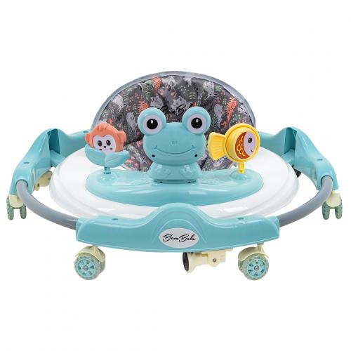 Ходунки BAMBOLA Froggy (круглые) (6 силик.кол,игр.,муз) Blue/Нежно-голубой