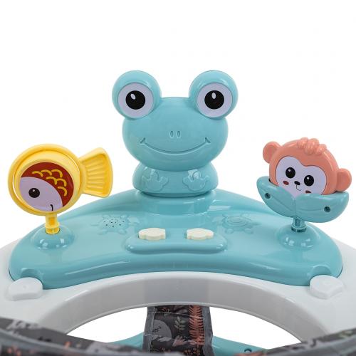 Ходунки BAMBOLA Froggy (круглые) (6 силик.кол,игр.,муз) Blue/Нежно-голубой