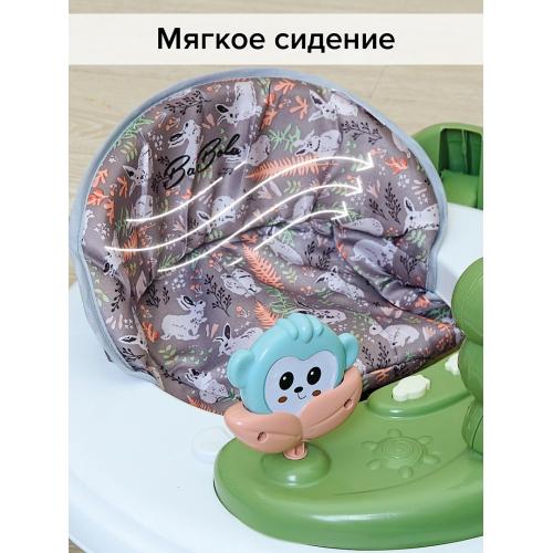 Ходунки BAMBOLA Froggy (круглые) (6 силик.кол,игр.,муз) Green/Зеленый