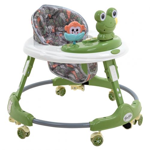 Ходунки BAMBOLA Froggy (круглые) (6 силик.кол,игр.,муз) Green/Зеленый