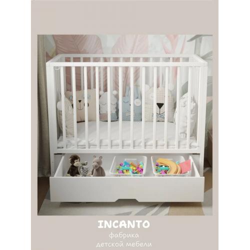 Детская кроватка Incanto Hollie универсальный маятник + ящик / KR-0045/0 (белый)