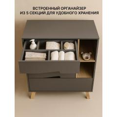 Комод пеленальный Rant Lago Pro / 124 (Moon Grey)  (съемная доска) Серый
