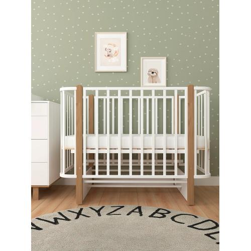 Детская кроватка СКВ-Компани 394001-6 (маятник) белый бук