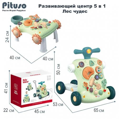 Ходунки-каталка-столик PITUSO 5в1 Лес чудес (свет,звук) HW23020985