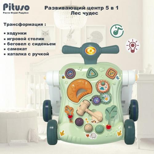 Ходунки-каталка-столик PITUSO 5в1 Лес чудес (свет,звук) HW23020985
