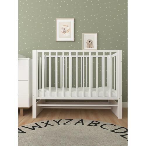 Комплект кроватка + матрас Plitex Юниор-Premium 120x60x7 (маятник продольный) Белый-Белый 3194001-2