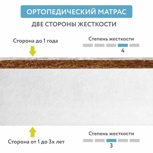 Комплект кроватка + матрас Plitex Юниор-Premium 120x60x7 (маятник продольный) Белый-Бук 3194001-6-2