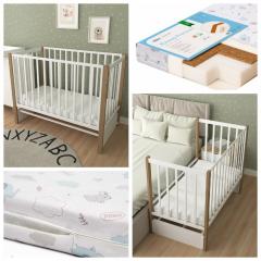 Комплект кроватка + матрас Plitex Юниор-Premium 120x60x7 (маятник продольный) Белый-Бук 3194001-6-2