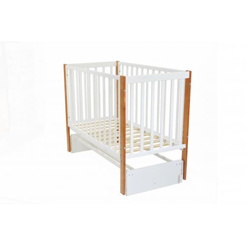 Комплект кроватка + матрас Plitex Юниор-Premium 120x60x7 (маятник продольный) Белый-Бук 3194001-6-2