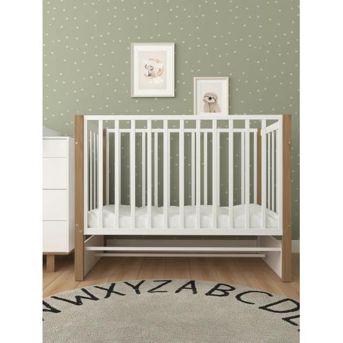 Комплект кроватка + матрас Plitex Юниор-Premium 120x60x7 (маятник продольный) Белый-Бук 3194001-6-2