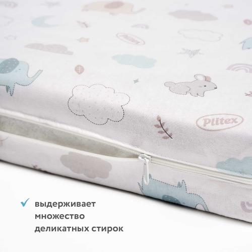 Комплект кроватка + матрас Plitex Юниор-Premium 120x60x7 (маятник продольный) Белый-Бук 3194001-6-2
