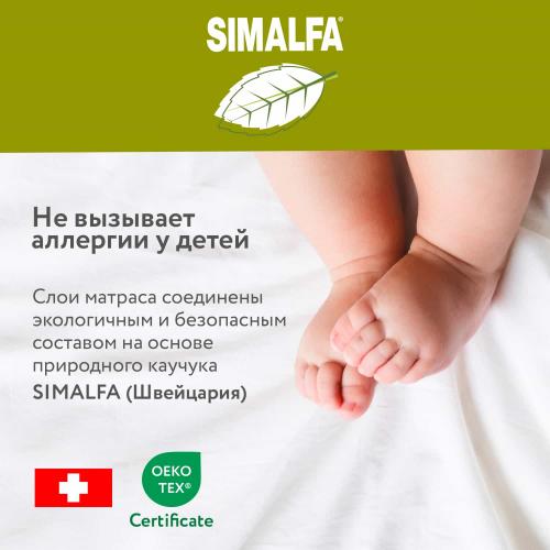 Комплект кроватка + матрас Plitex Юниор-Premium 120x60x7 (маятник продольный) Белый-Белый 3194001-2