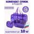 Сумка в роддом прозрачная, набор сумок 3 шт, фиолетовый из ПВХ