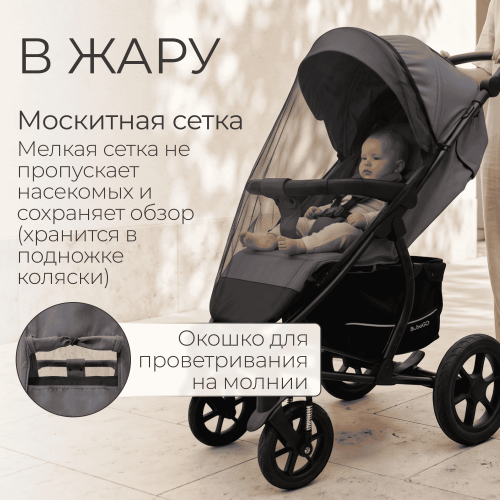 Коляска детская прогулочная BubaGo MODEL ONE BG 173-1 Темно Серый